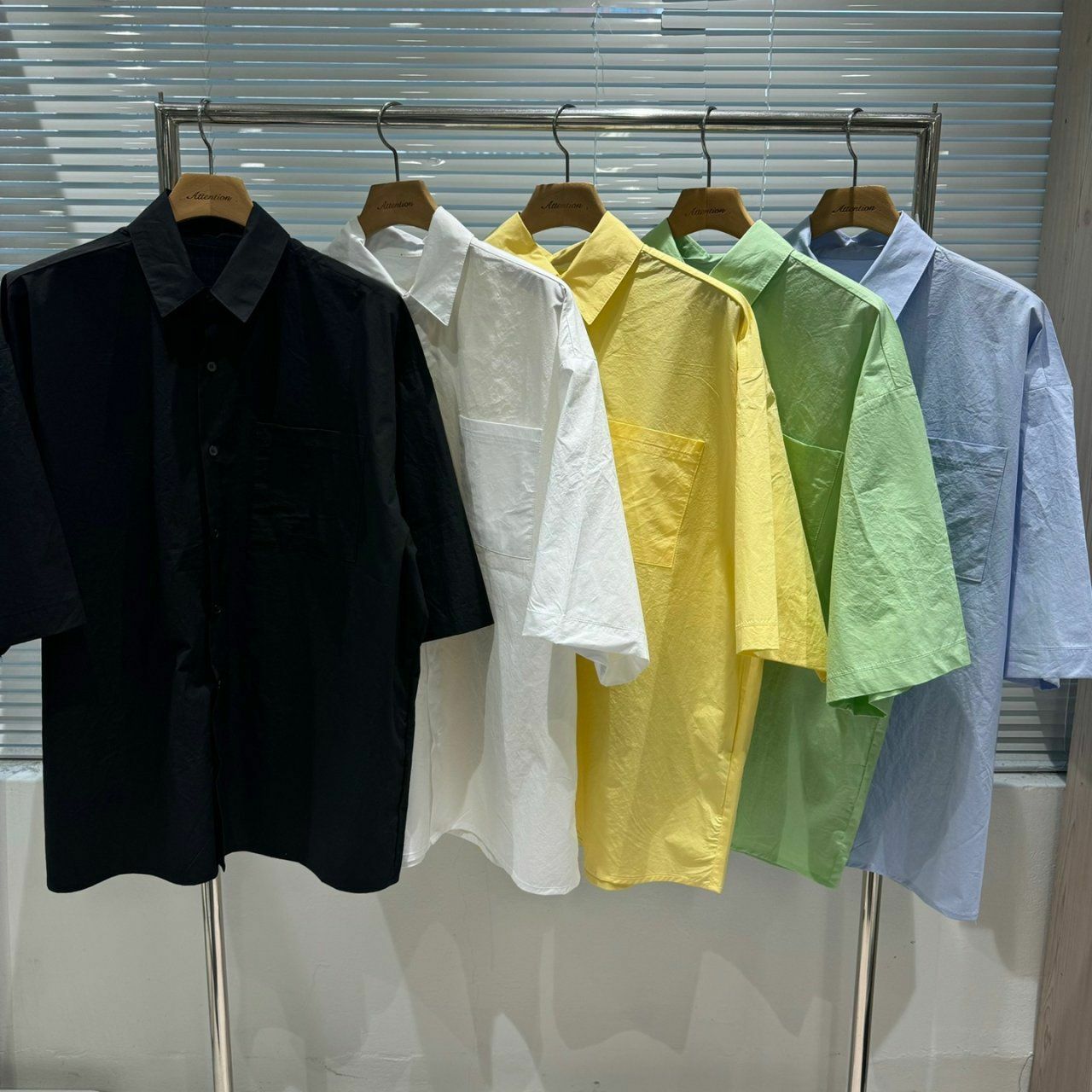 淨色袋口短袖恤衫 BY ATTENTION-189S