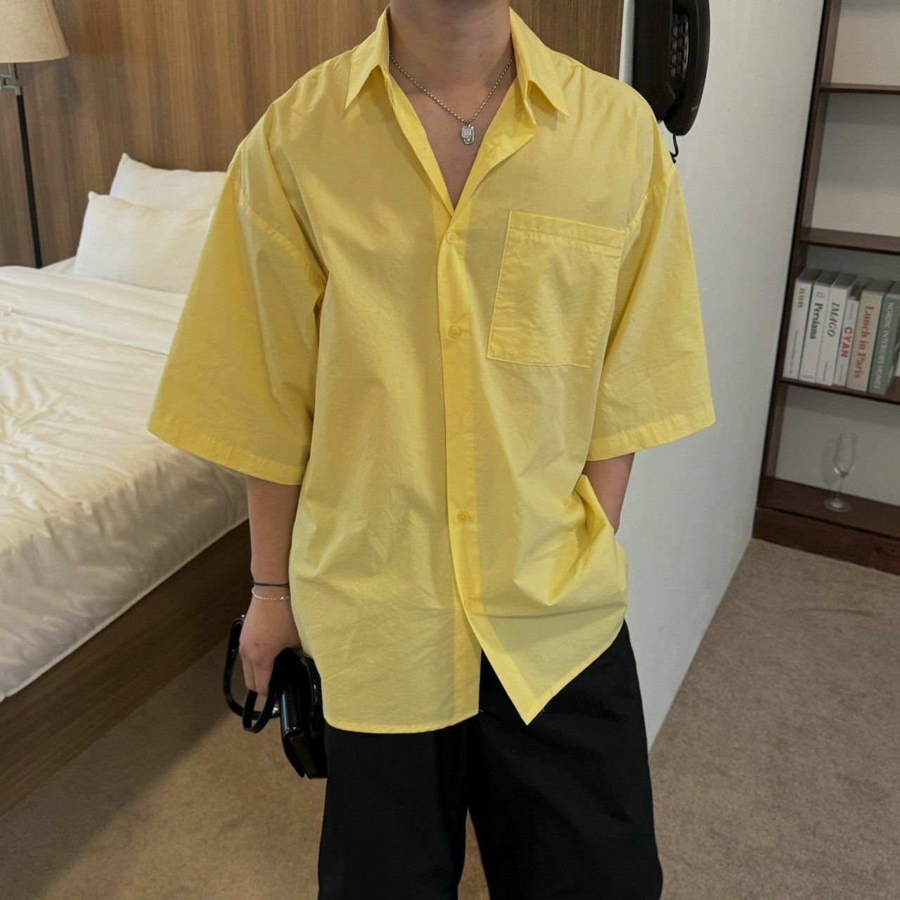 淨色袋口短袖恤衫 BY ATTENTION-189S