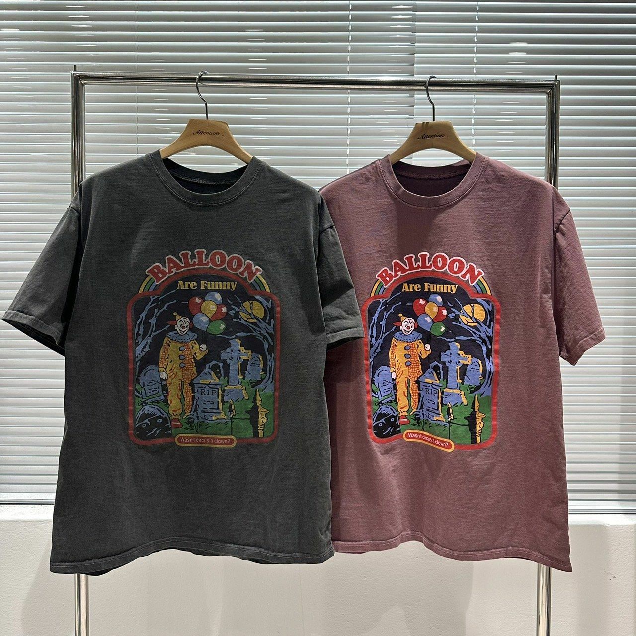 洗水英文字圖案短袖Tee BY ATTENTION-190T