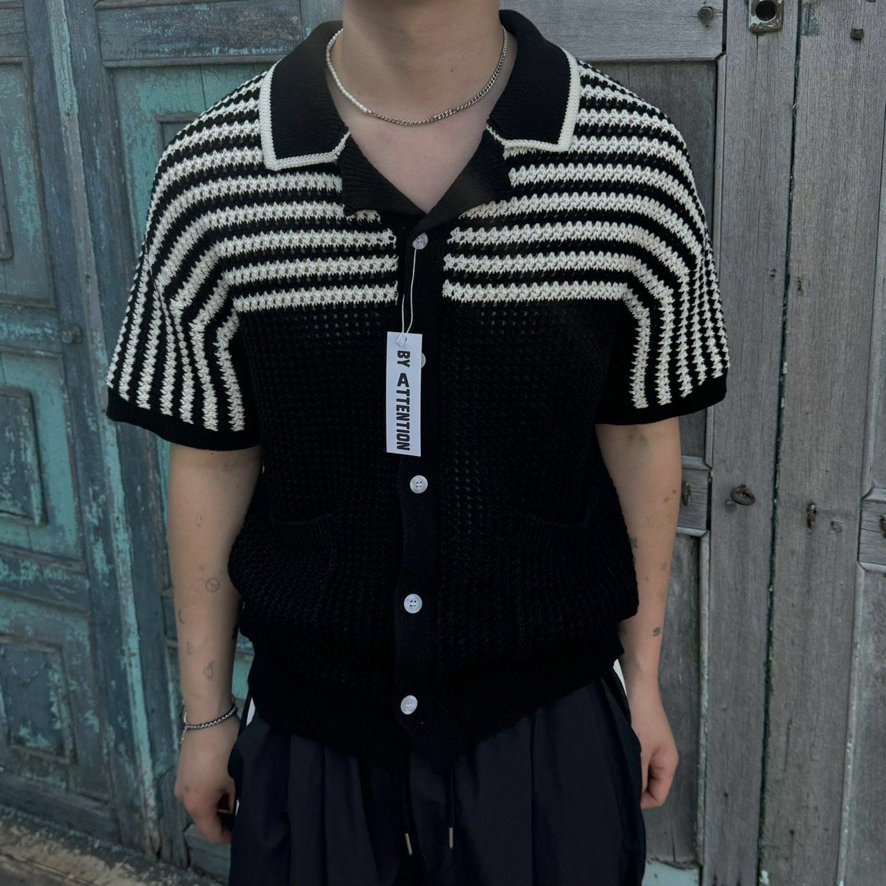 拼色橫間開胸線Polo Tee BY ATTENTION-192T