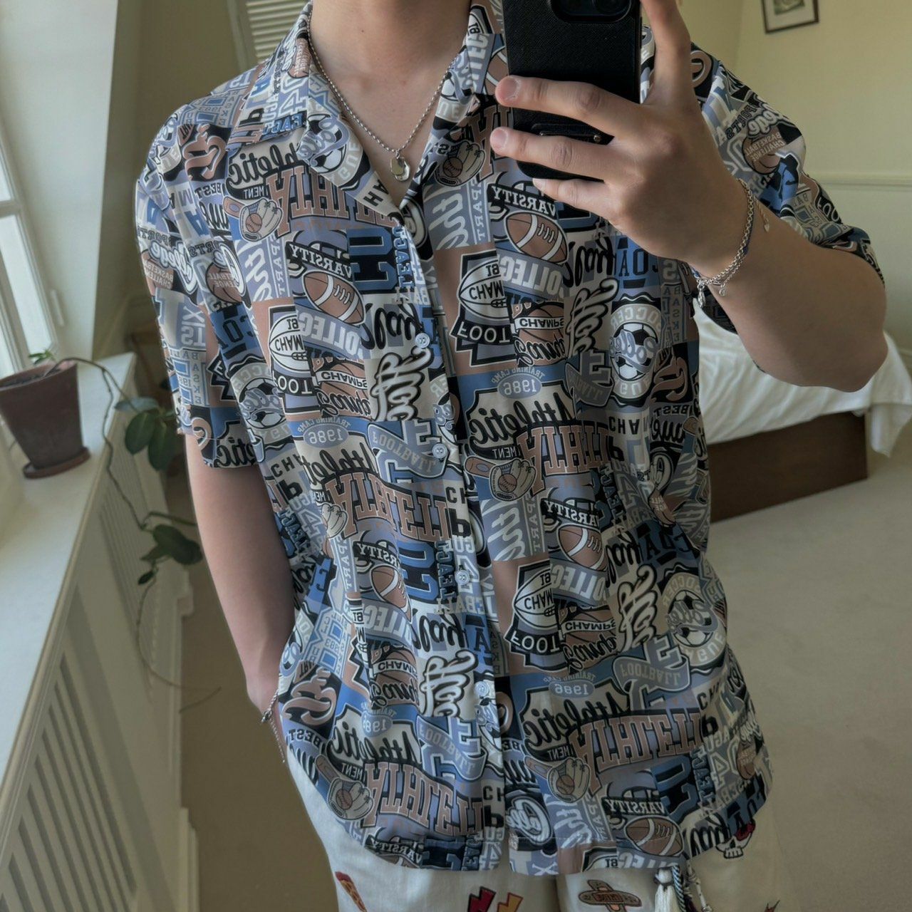 英文字圖案短袖恤衫 BY ATTENTION-199S