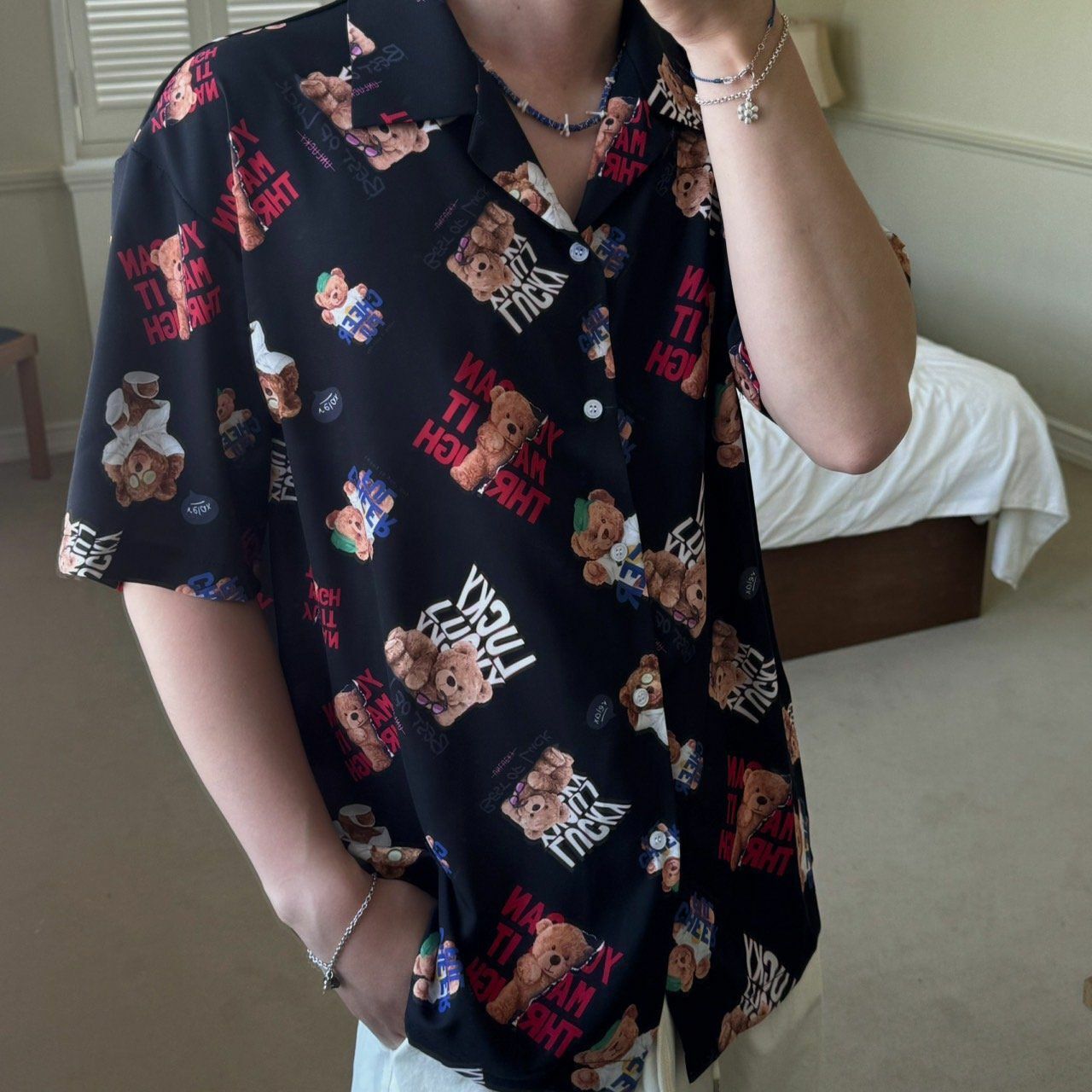 熊仔圖案短袖恤衫 BY ATTENTION-200S