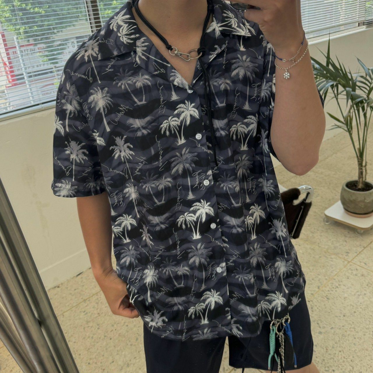 椰樹圖案短袖恤衫 BY ATTENTION-202S