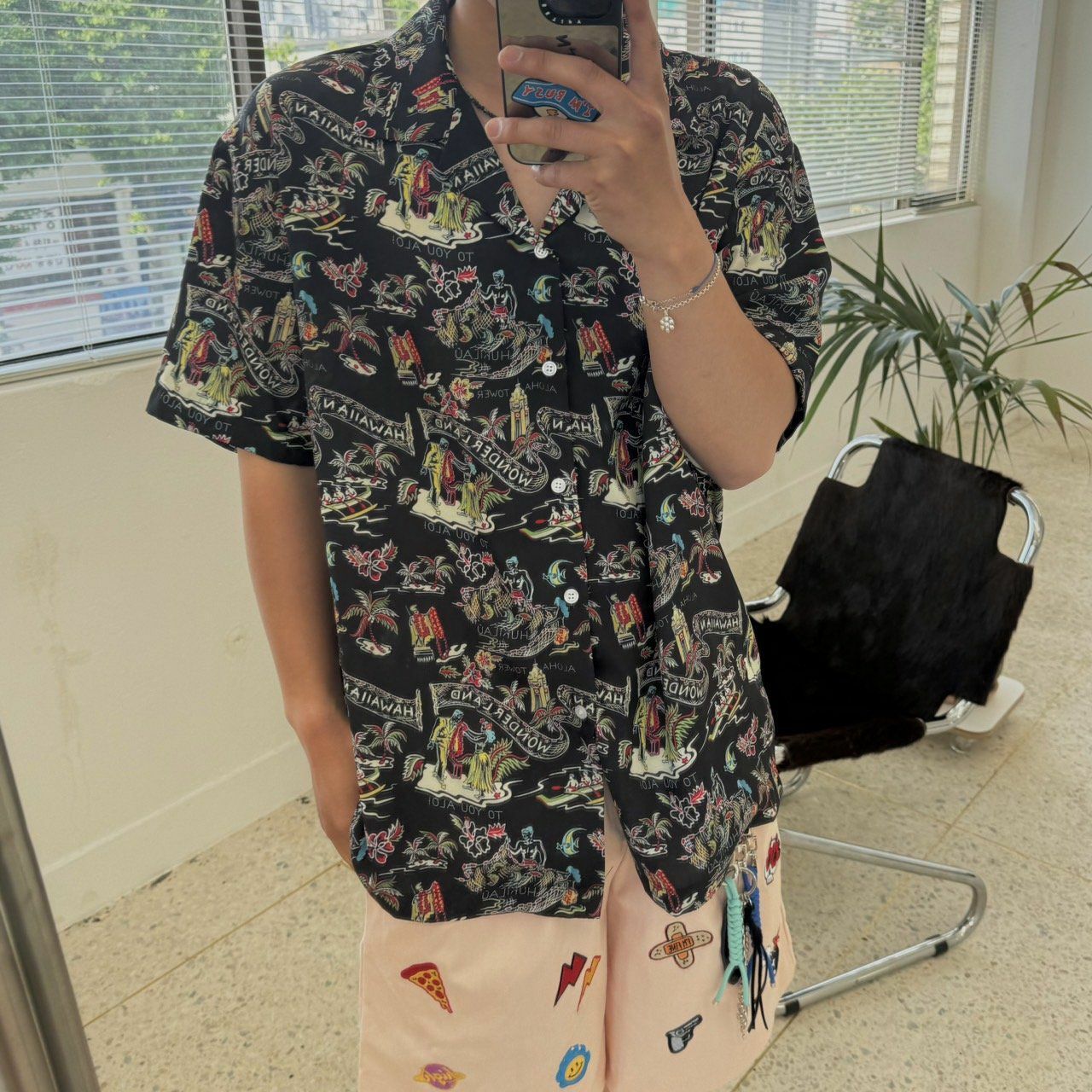 英文字圖案短袖恤衫 BY ATTENTION-204S