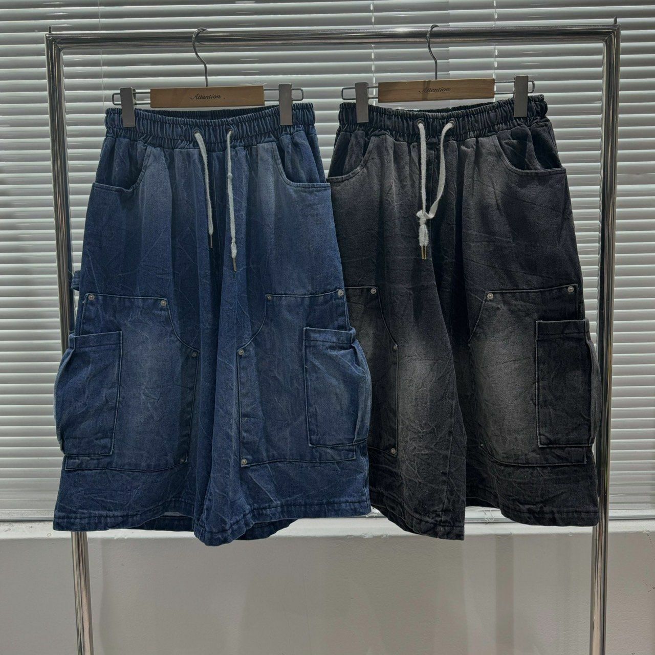 洗水工裝牛仔短褲 BY ATTENTION-206P