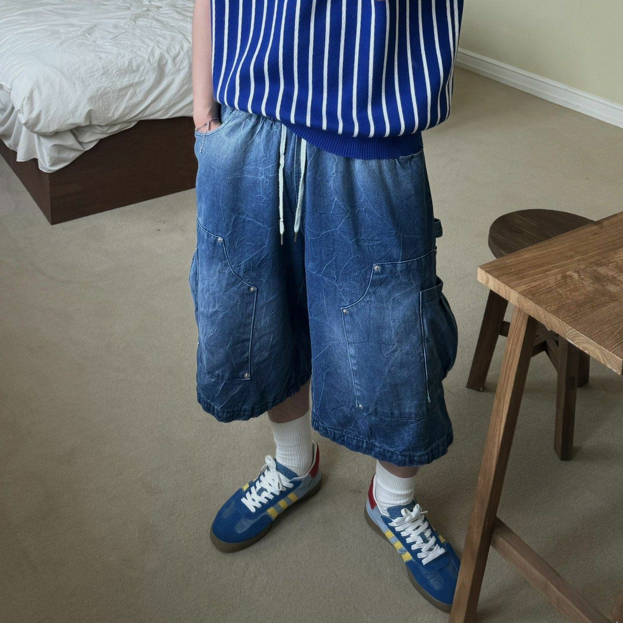 洗水工裝牛仔短褲 BY ATTENTION-206P