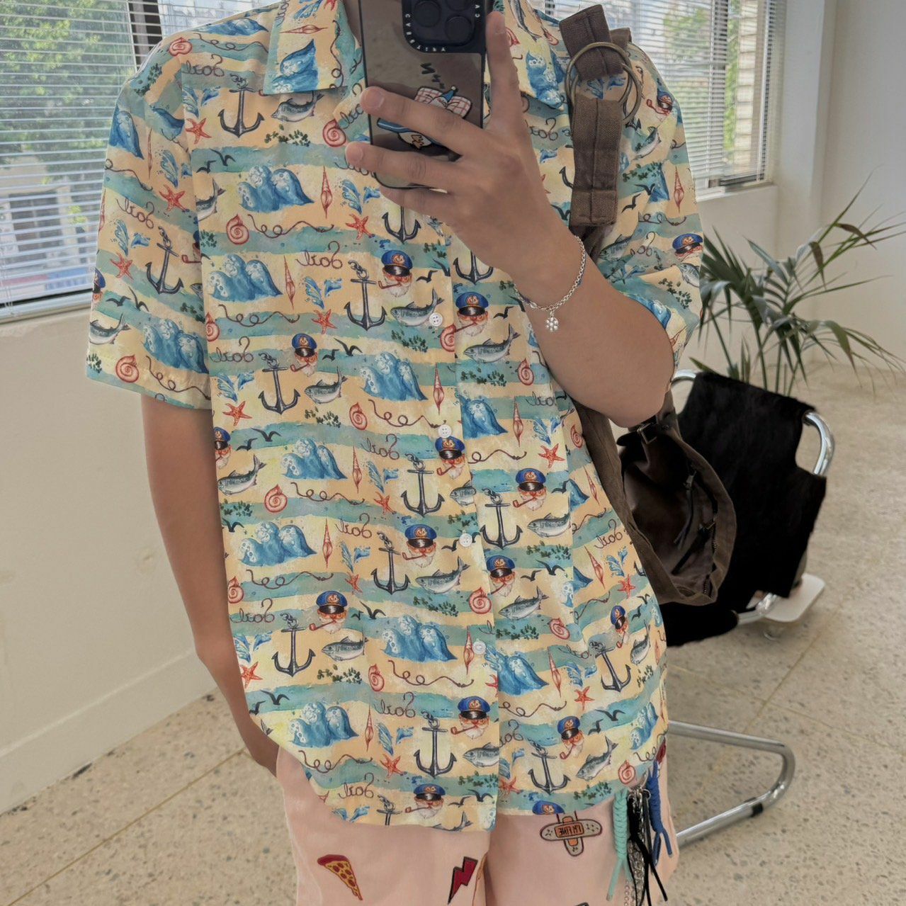 海洋圖案短袖恤衫 BY ATTENTION-203S