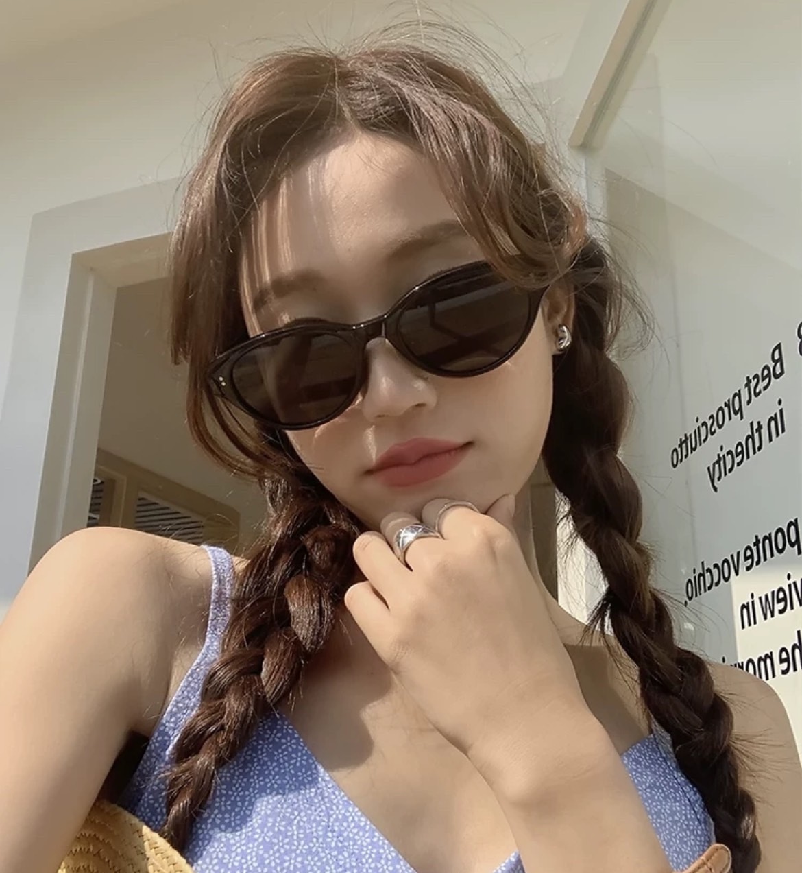 S03794高級感雙點貓系偏光墨鏡/五色