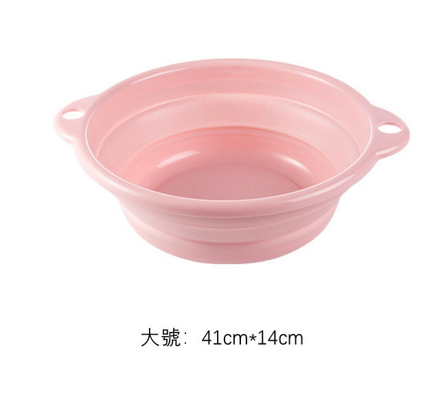熱推日式收納系列 厨房洗菜盆 浴室洗面盆 洗腳盆 洗手盆【粉色大號】