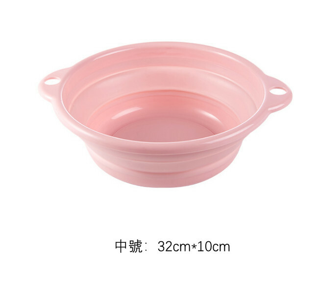 熱推日式收納系列 厨房洗菜盆 浴室洗面盆 洗腳盆 洗手盆【粉色中號】