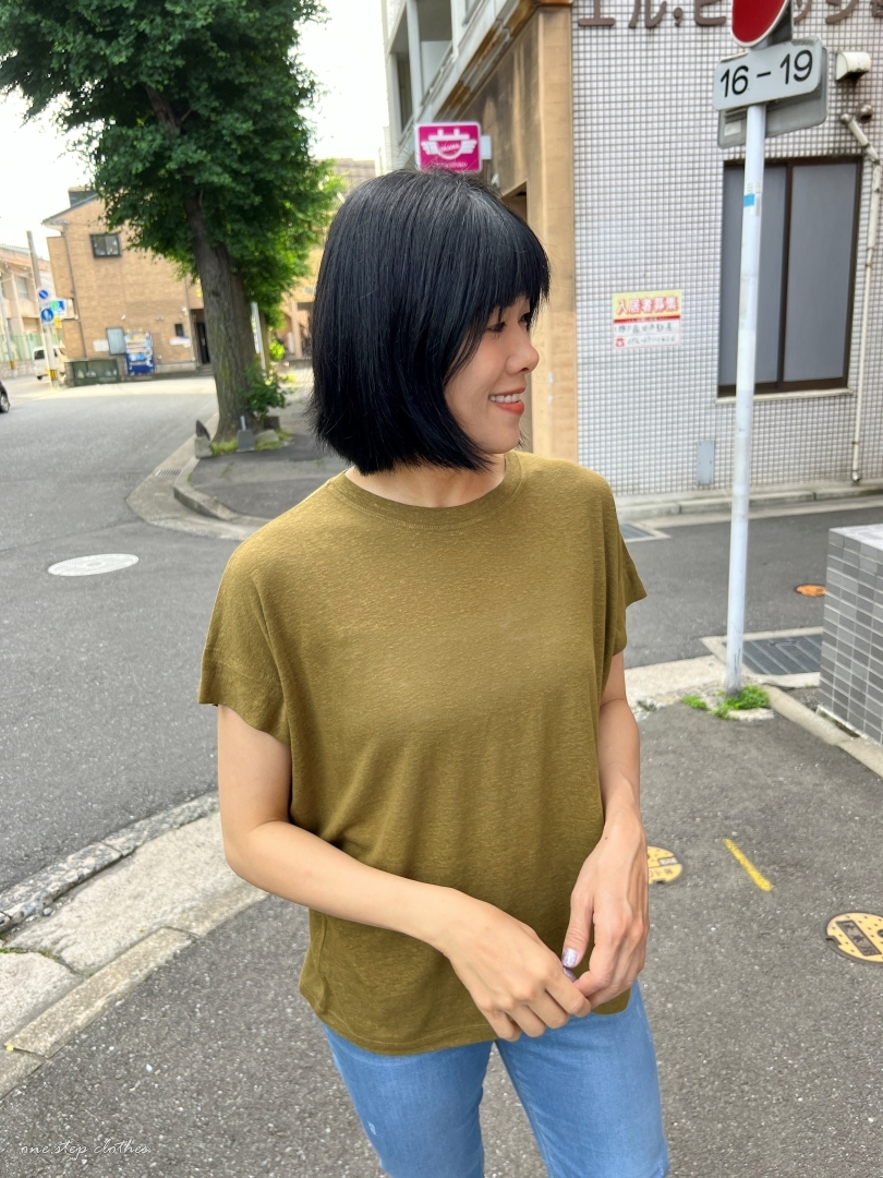正韓顯白抹茶綠水波飄逸T