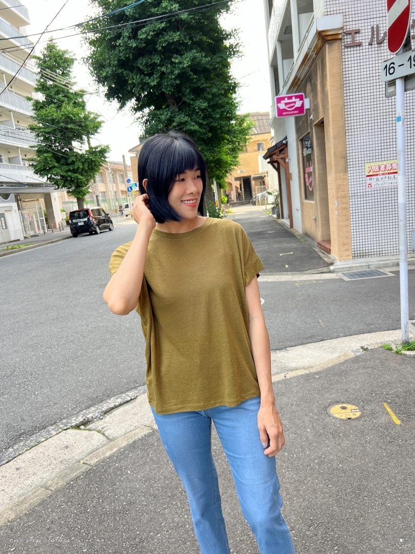 正韓顯白抹茶綠水波飄逸T
