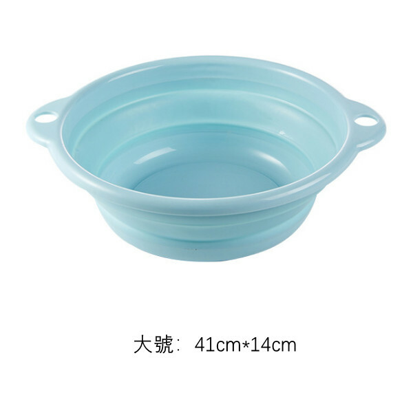 熱推日式收納系列 厨房洗菜盆 浴室洗面盆 洗腳盆 洗手盆【藍色大號】