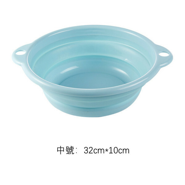 熱推日式收納系列 厨房洗菜盆 浴室洗面盆 洗腳盆 洗手盆【藍色中號】