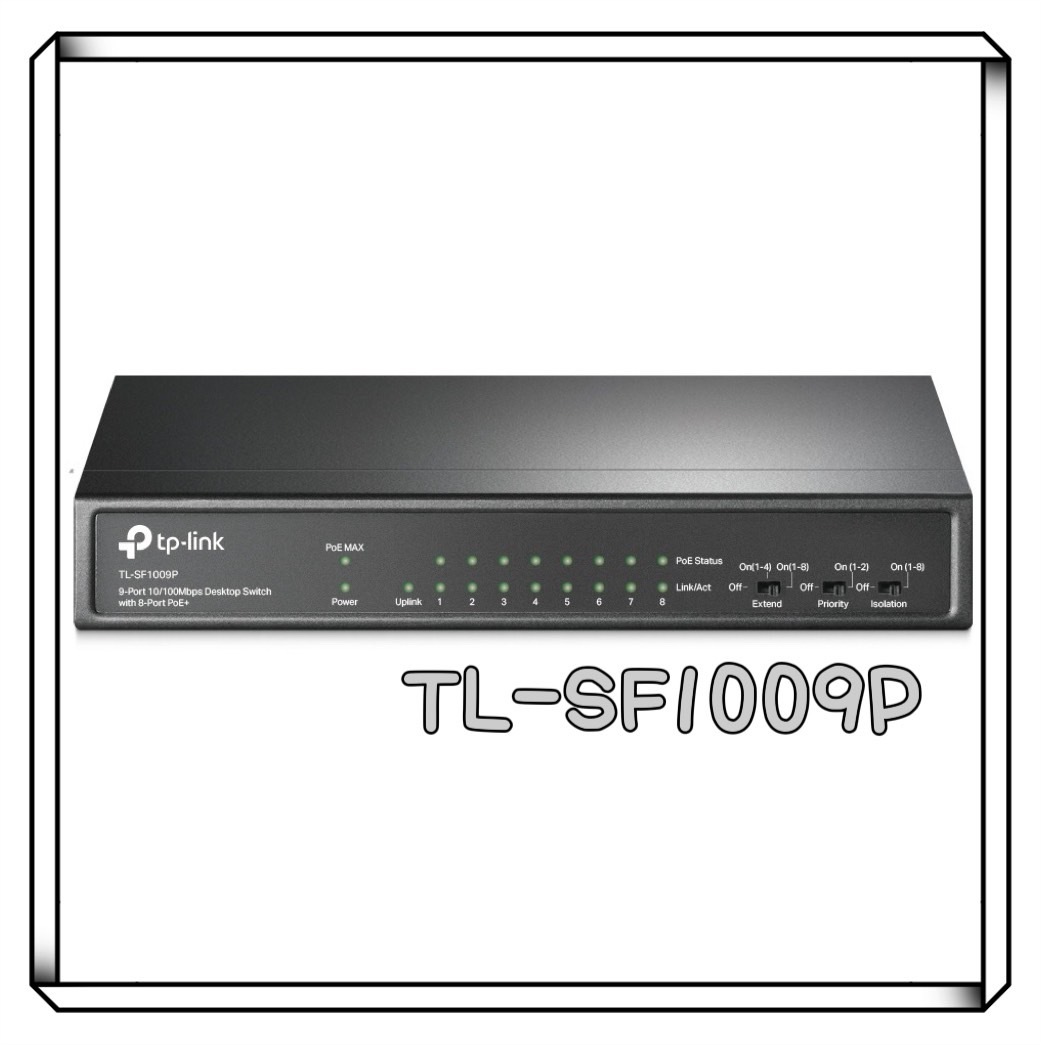 TP-LINK TL-SF1009P 9 埠 10/100Mbps 桌上型交換器 (含 8 埠 PoE+)