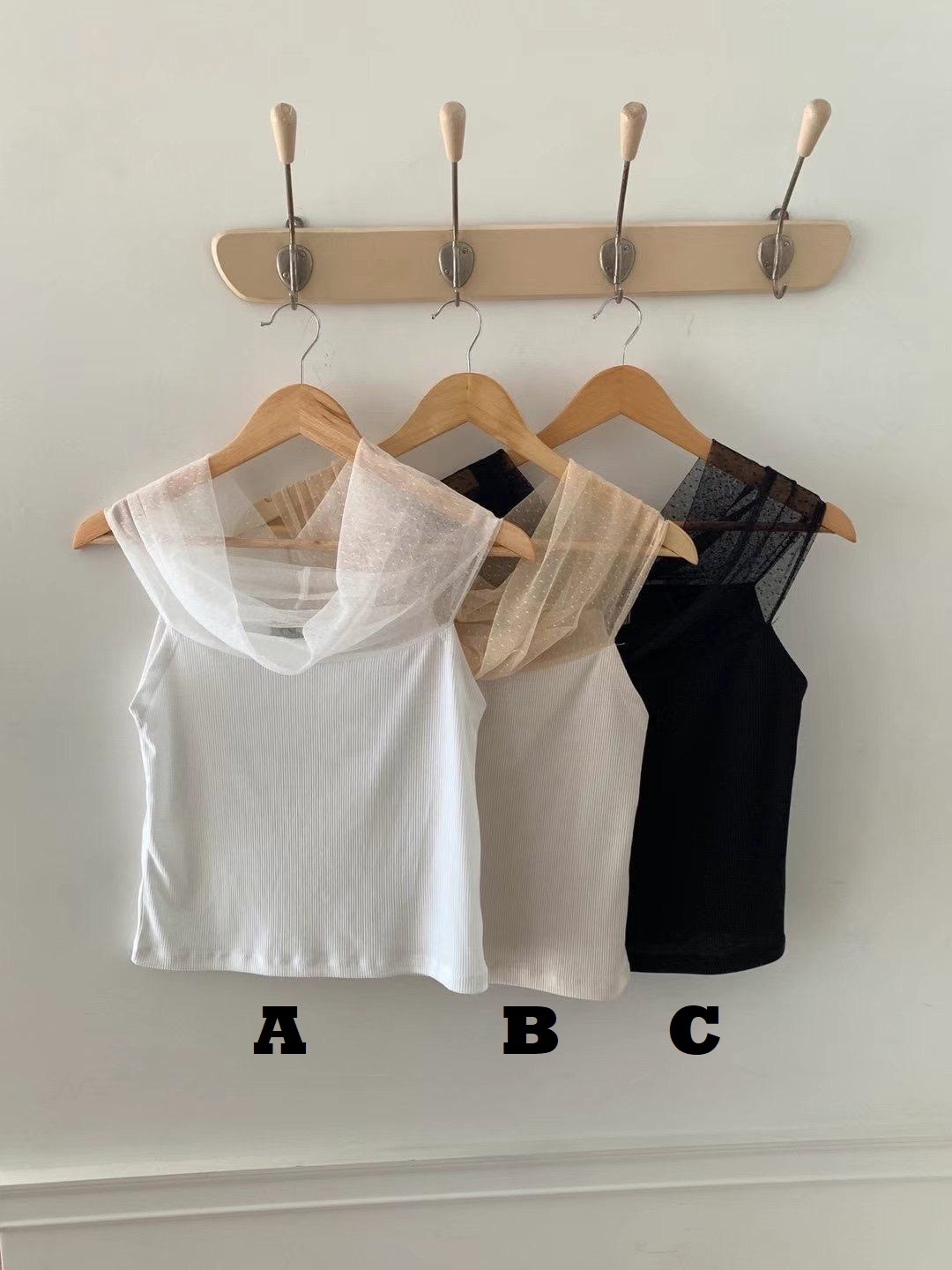 TOP#14378🤎輕薄堆堆肩上衣