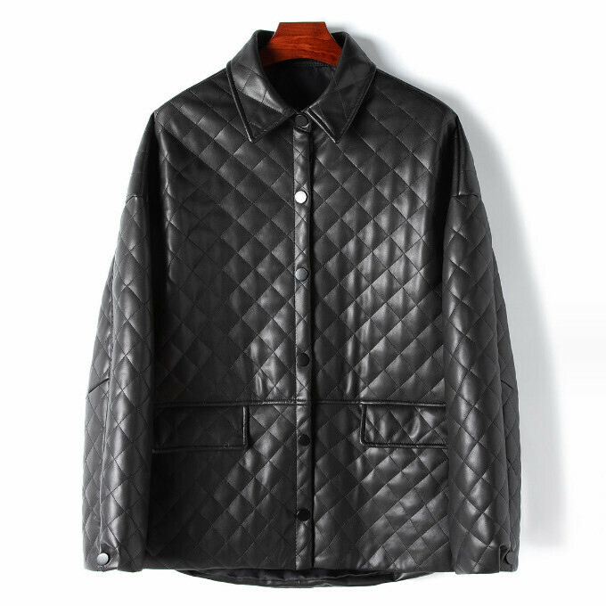 Hot selling plaid sheepskin jacket (M-2XL size) (black) (contact customer service after placing the order to confirm the delivery size)