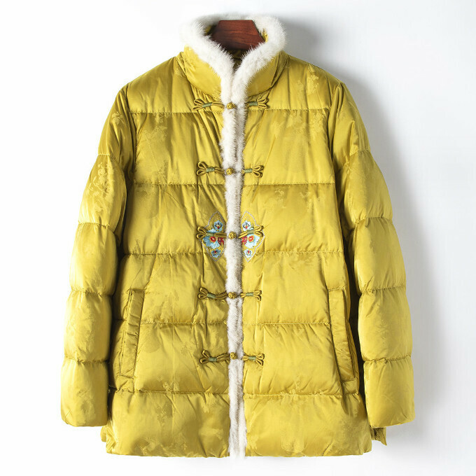 熱賣鵝絨桑蠶絲鵝絨服(L/XL碼)(薑黃色)(下單後聯絡客服確認發貨尺碼)