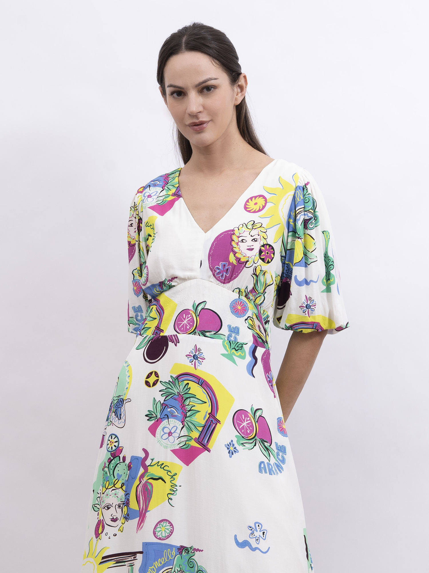 POM 印花恤衫連身裙