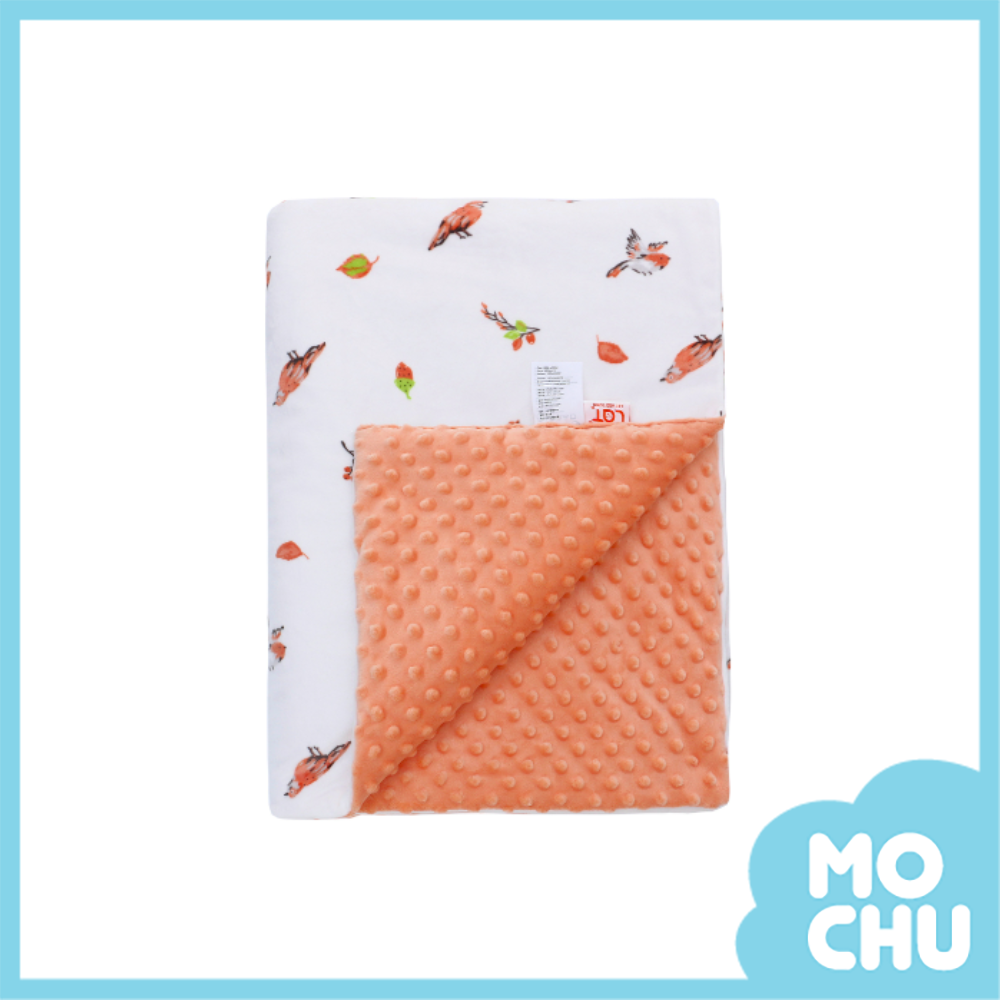 水彩小鳥絨布豆豆毯