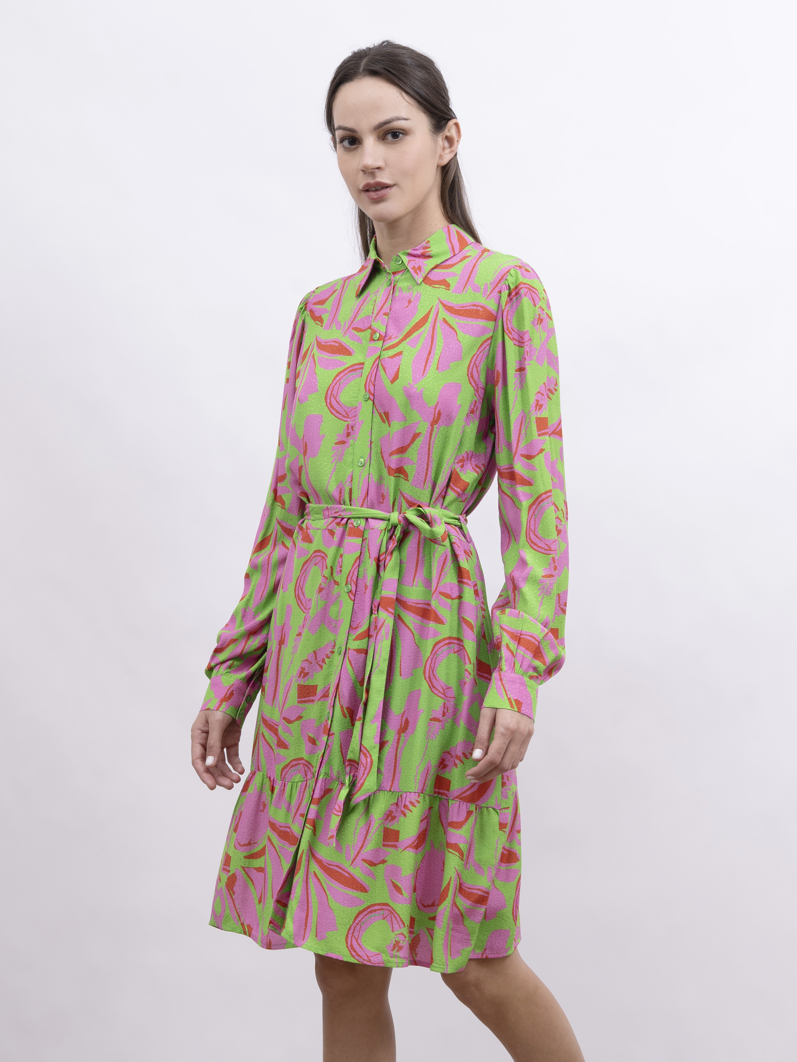 POM 印花恤衫連身裙