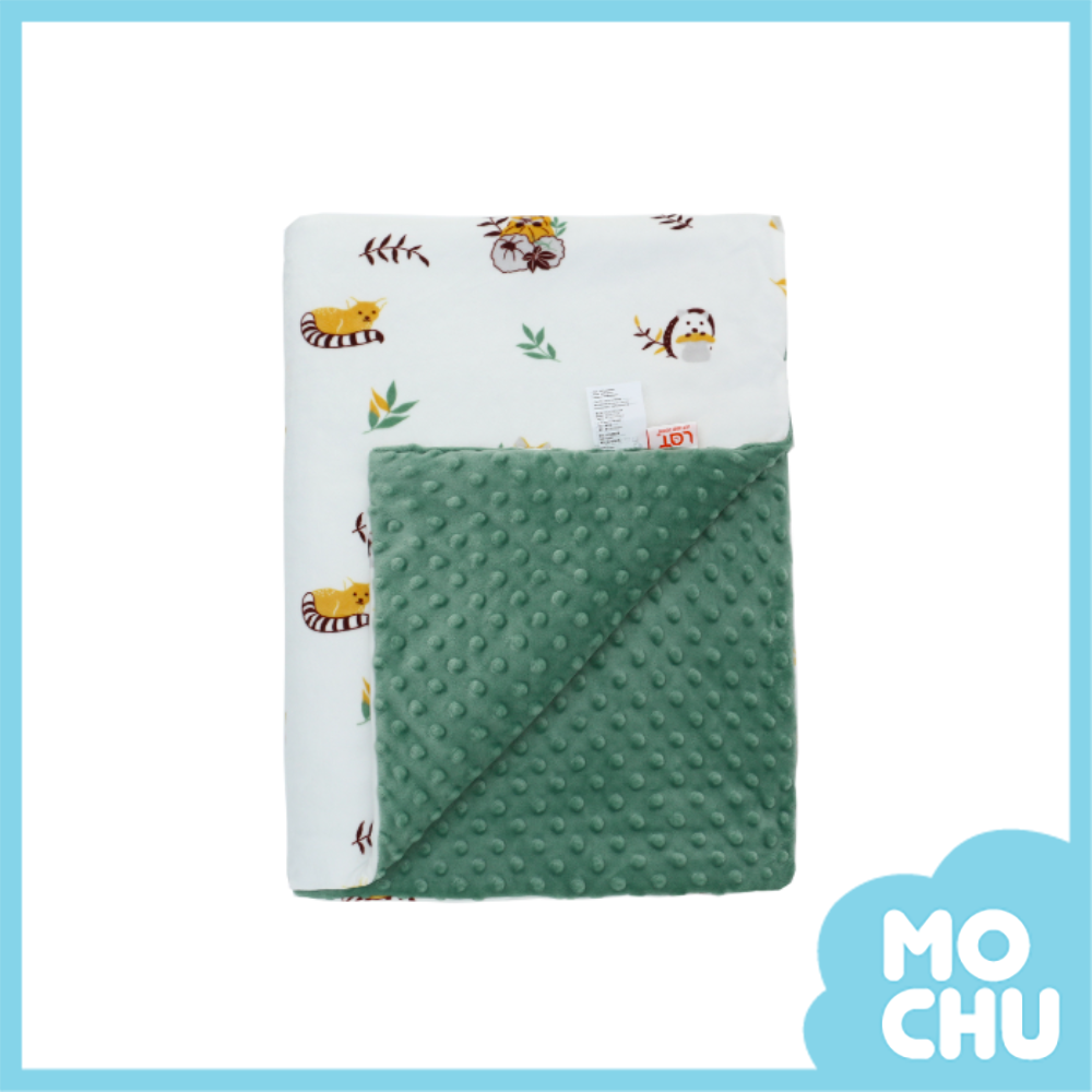 草地動物絨布豆豆毯