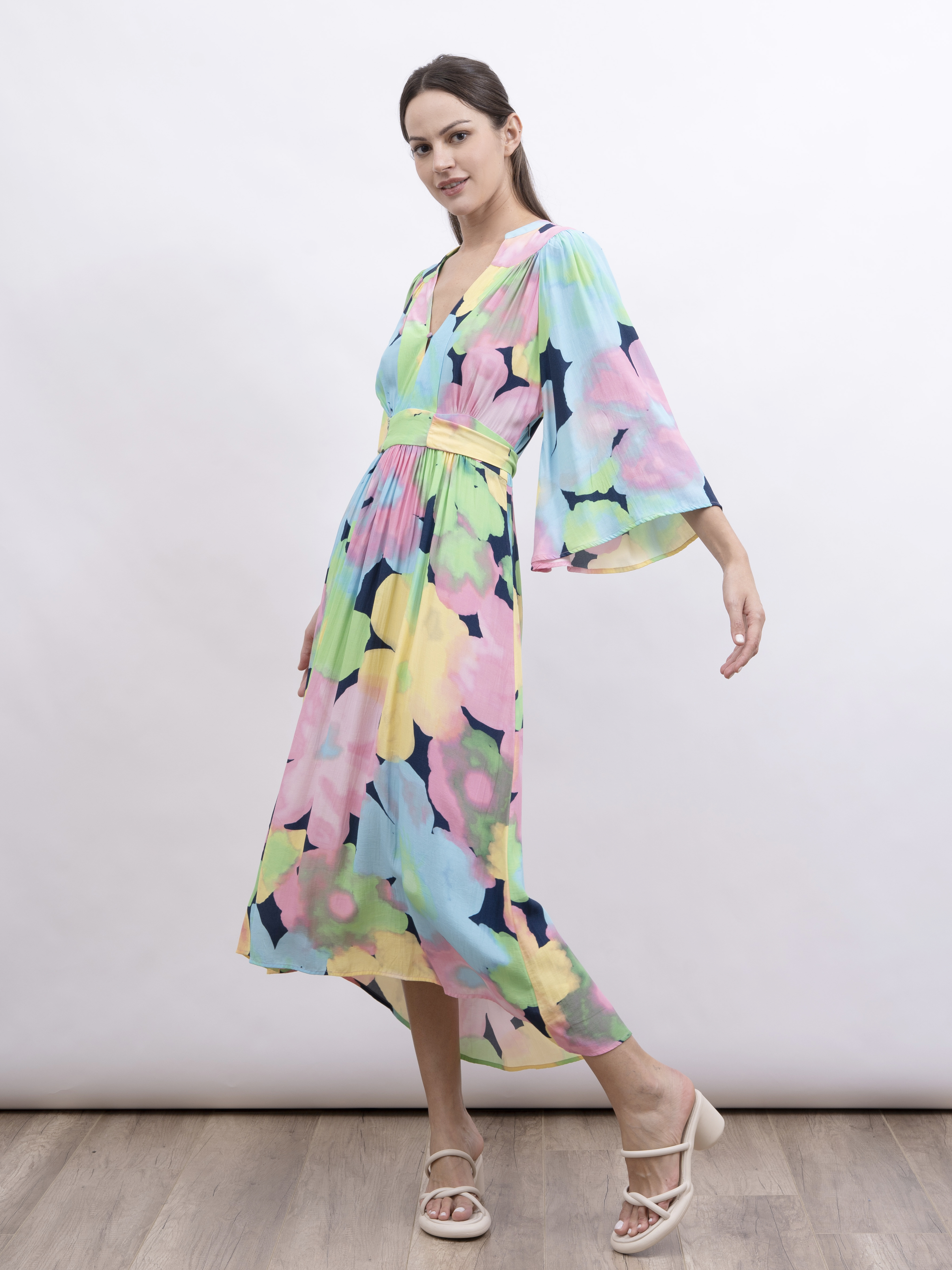 POM 印花恤衫連身裙