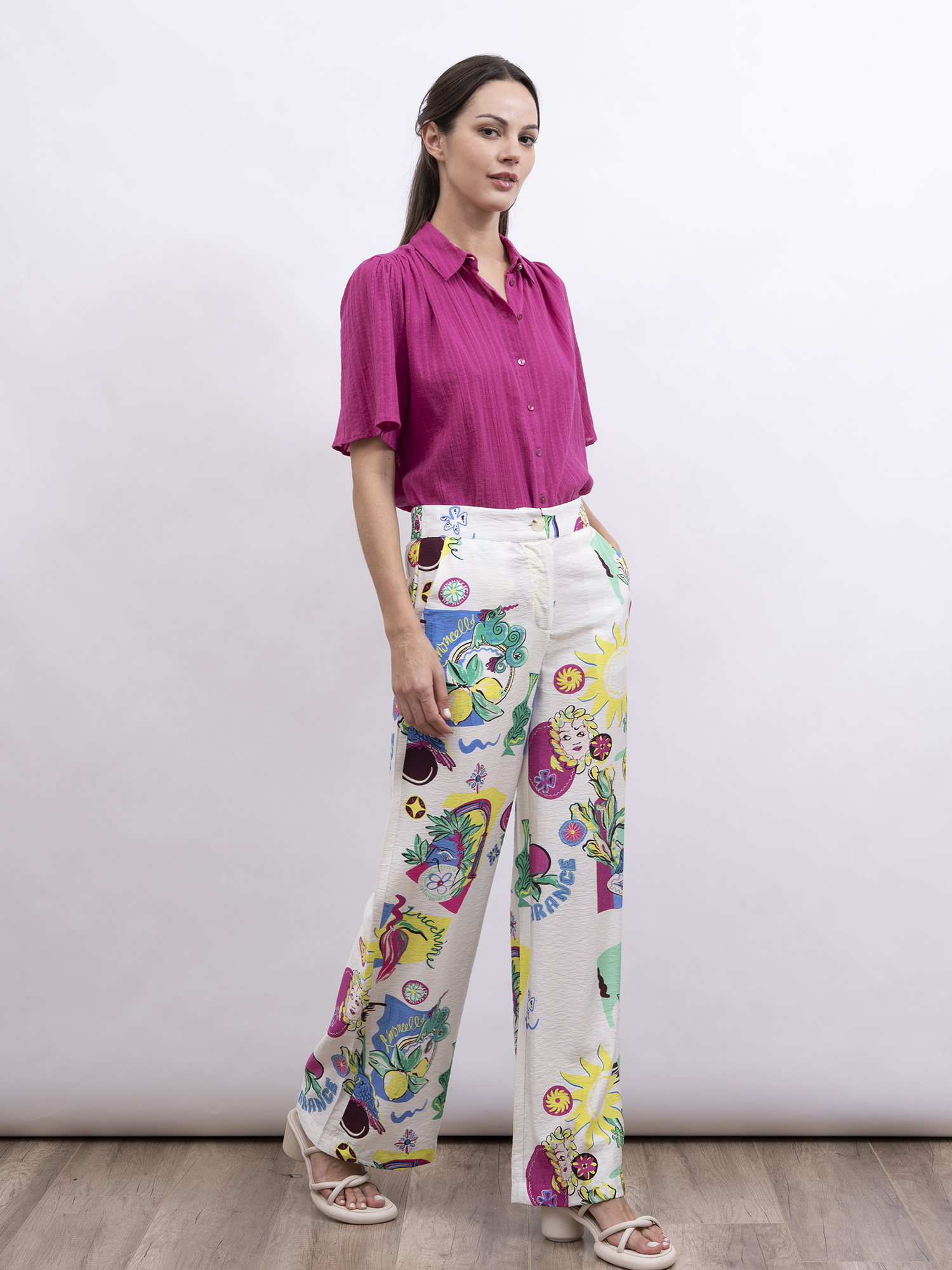 POM 暗條紋短袖上衣