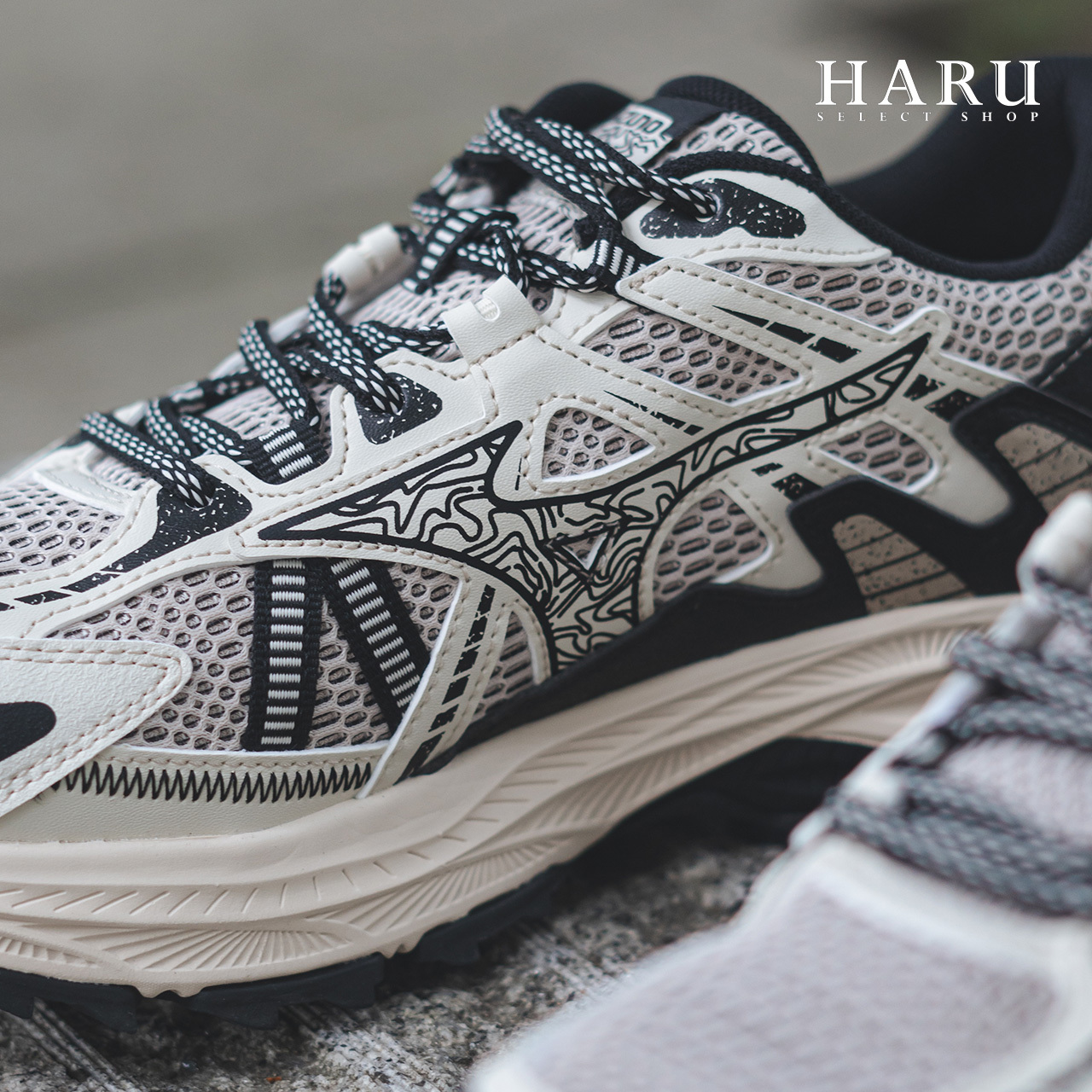 MIZUNO RACER TRAIL 米白黑 鋸齒 戶外機能 Y2K 男女同款 復古慢跑休閒鞋 D1GH223801