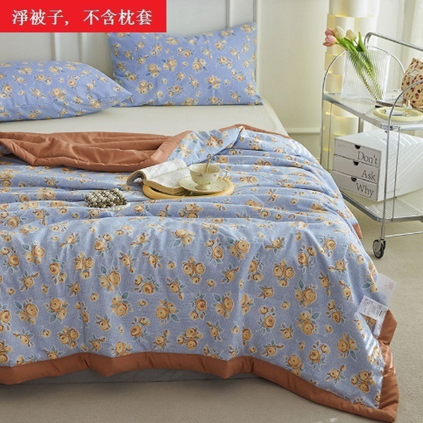Hot selling summer air-conditioned quilt core soy fiber summer cooling quilt (pillowcase not included) [dyed woven rose] [150X200CM]