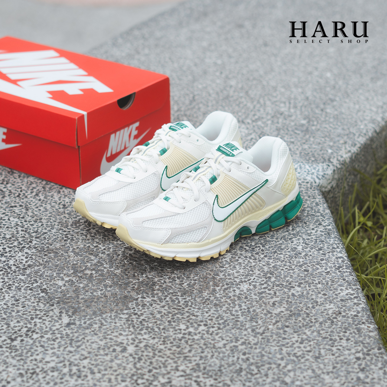 NIKE AIR ZOOM VOMERO 5 NBHD 檸檬黃 米白 黃 綠 網布 麂皮 ACW 男女同款 復古慢跑休閒鞋 FN8361-100