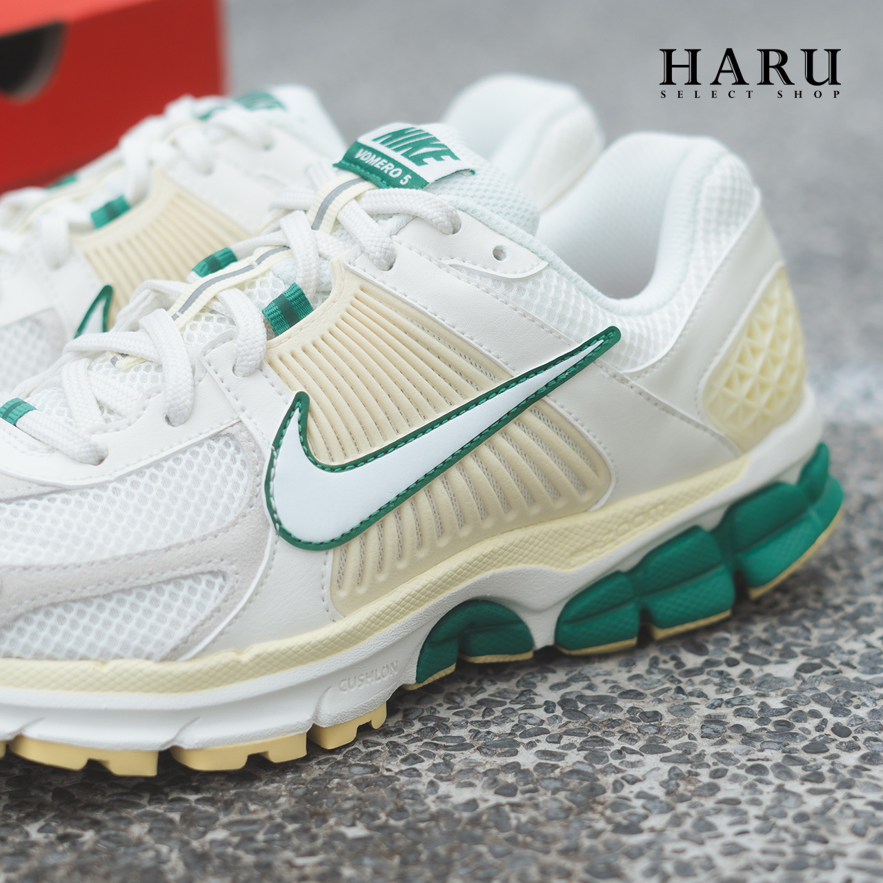 NIKE AIR ZOOM VOMERO 5 NBHD 檸檬黃 米白 黃 綠 網布 麂皮 ACW 男女同款 復古慢跑休閒鞋 FN8361-100