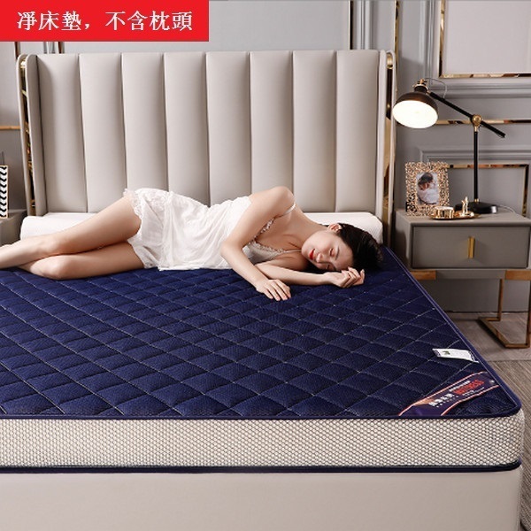 Hot selling washed cotton folding thickened tatami mat soybean mattress (pillow not included) [Bilateral breathable mesh blue] [0.8x1.9m—about 5cm thick]