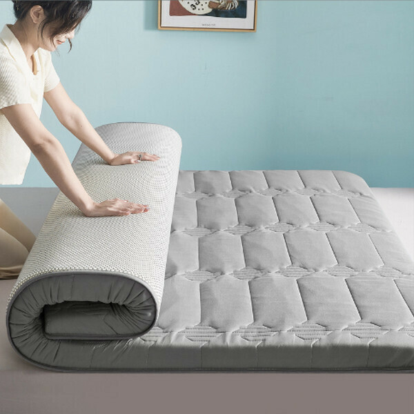 Hot selling washed cotton folding thickened tatami mat soybean mattress [comfortable edge gray] [1.2x1.9m—about 5cm thick]