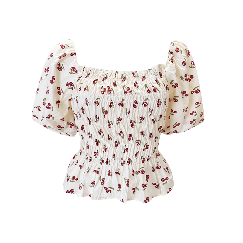 Hot Seller Collar Floral Shirt (Apricot, One Size)