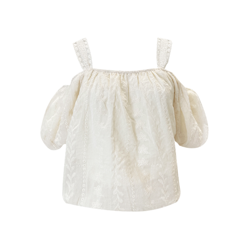 Hot selling strappy lace shirt (white, one size fits all)