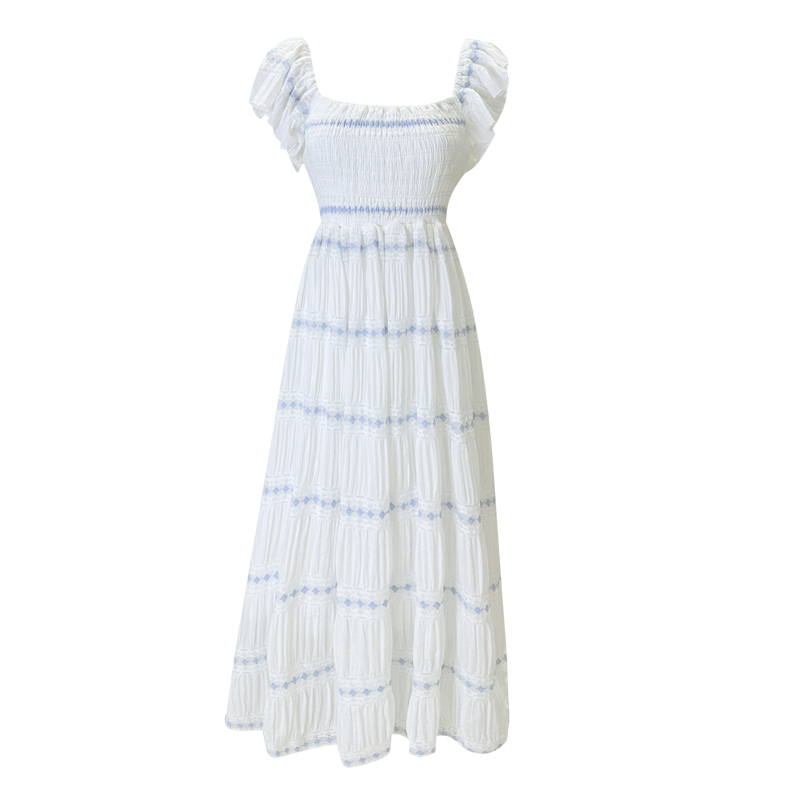 Hot selling mid-length dress (white, one size fits all)