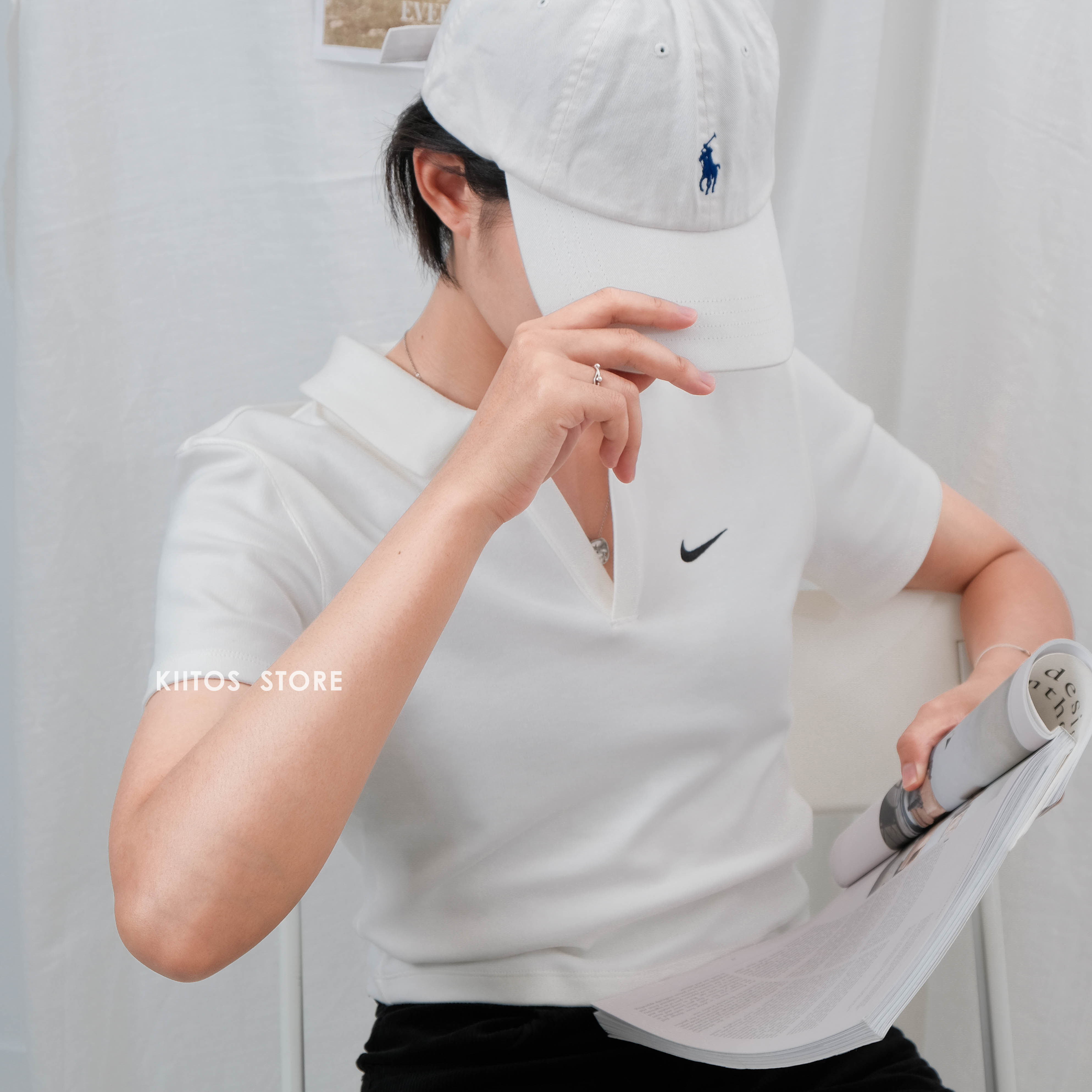 Nike Sportswear Essential 翻領 V字領 有領衫 短版 Polo衫 短T DV7885