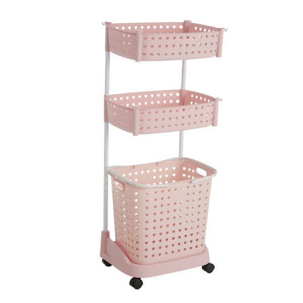 Hotly recommended Japanese storage series, multi-barrel storage cabinets, bathroom storage cabinets, toy cabinets, bedside tables [3 layers + pink]