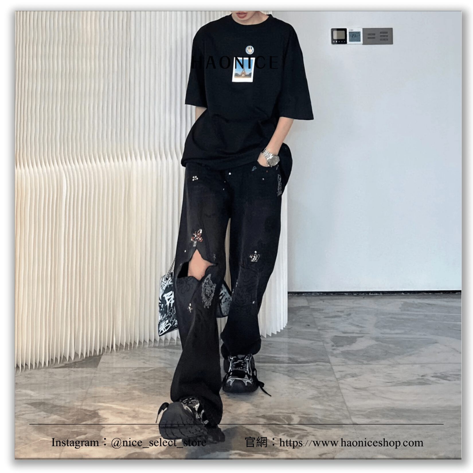 【NICE 歐美日韓代購】24SS🔥新款🔥-上海經銷商-Balenciaga巴黎世家 艾菲爾鐵塔(法國)貼布短T