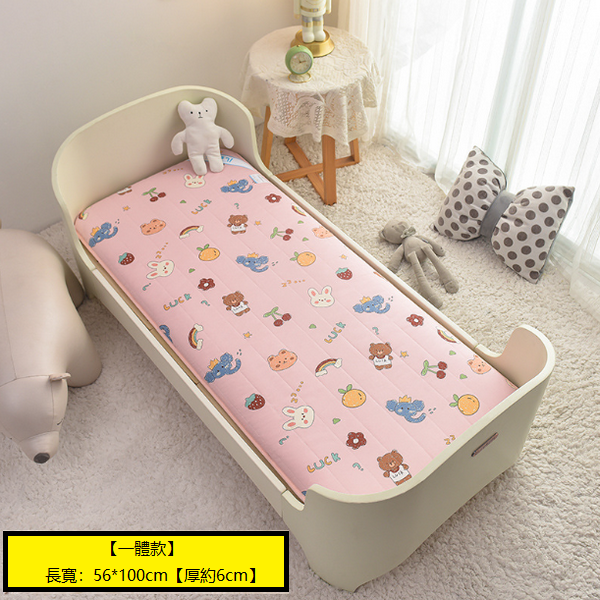 熱賣兒童加厚卡通床墊(彩色世界【一體款】)(56*100cm【厚約6cm/四季通用】)