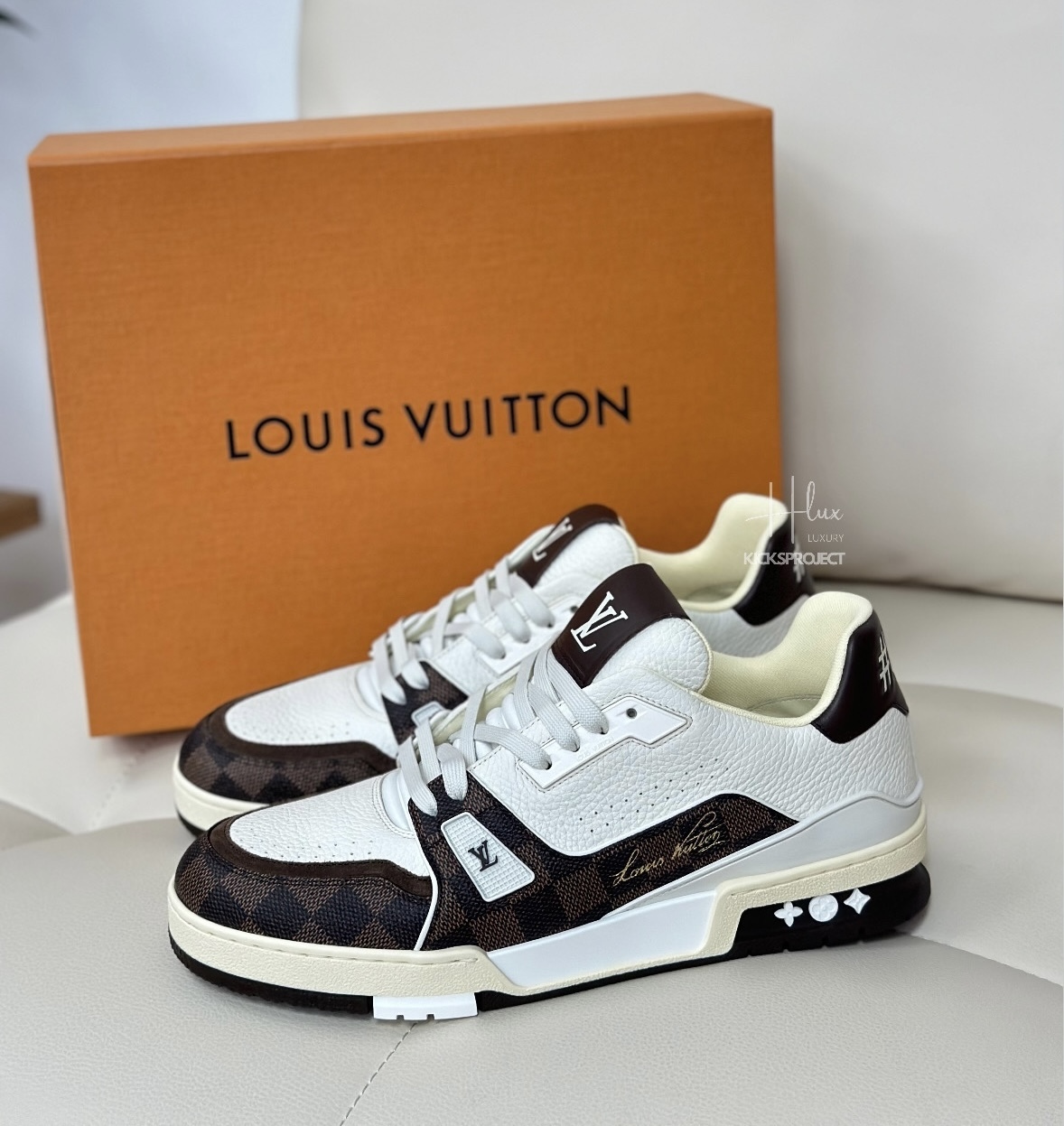 Louis Vuitton LV trainer sneaker 1ACV5R 啡色格仔
