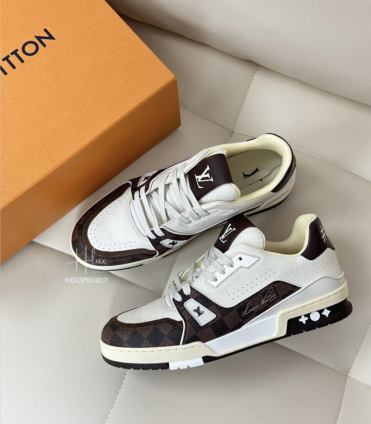Louis Vuitton LV trainer sneaker 1ACV5R 啡色格仔