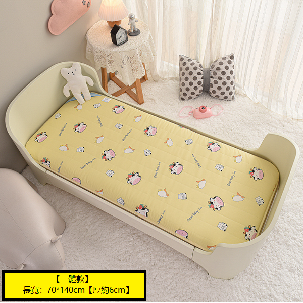 熱賣兒童加厚卡通床墊(草莓牛牛【一體款】)(70*140cm【厚約6cm/四季通用】)