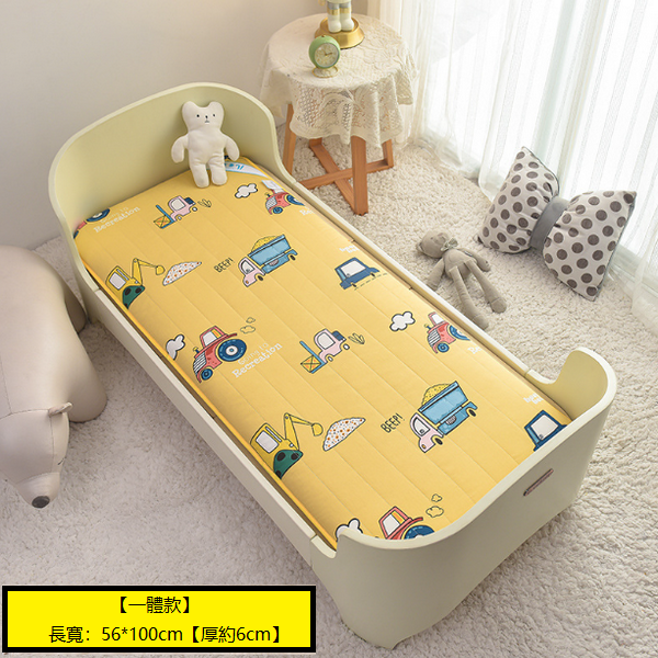 熱賣兒童加厚卡通床墊(工程車【一體款】)(56*100cm【厚約6cm/四季通用】)