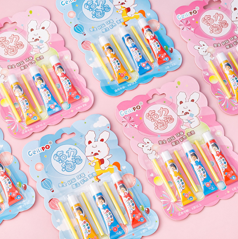 卡通七彩吹泡泡膠 A0236