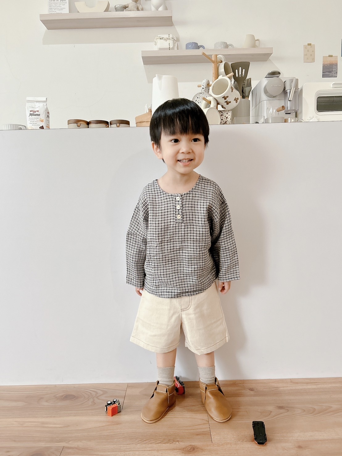 日本Petitmig 亞麻兩穿雙面上衣 - Navy