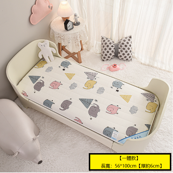 熱賣兒童加厚卡通床墊(小象【一體款】)(56*100cm【厚約6cm/四季通用】)