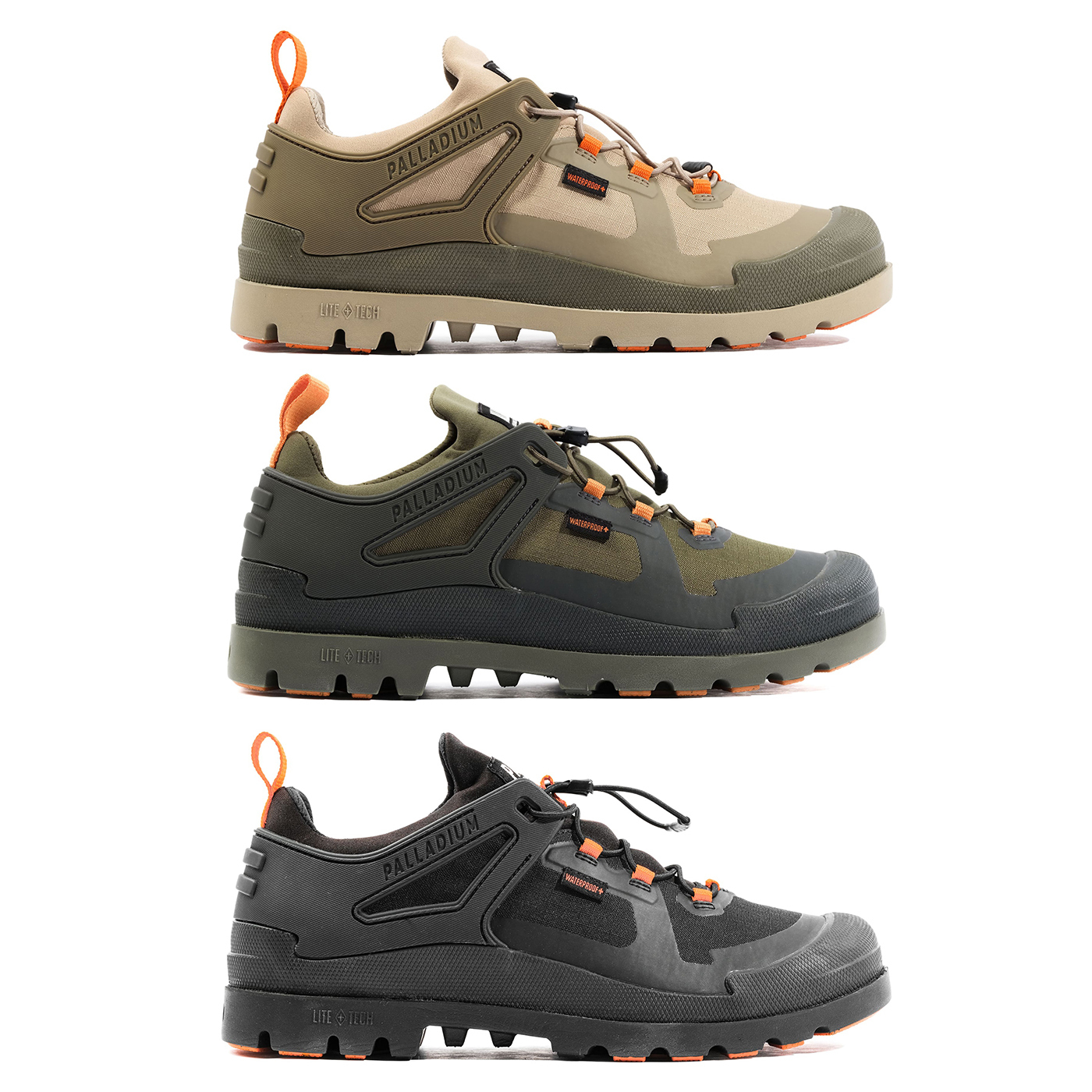 男鞋 PALLADIUM PAMPA OX L+ CAGE WP+ 黑 米 軍綠 快穿 輕量 低筒 防水靴 休閒鞋【08846】