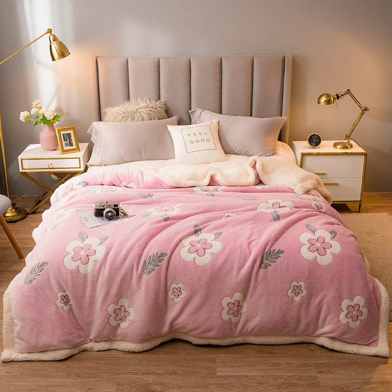 Popular thickened and warm imitation cashmere quilt, comfortable winter blanket, thickened quilt core (No-2 color) (1.5kg thin version) 150x200cm